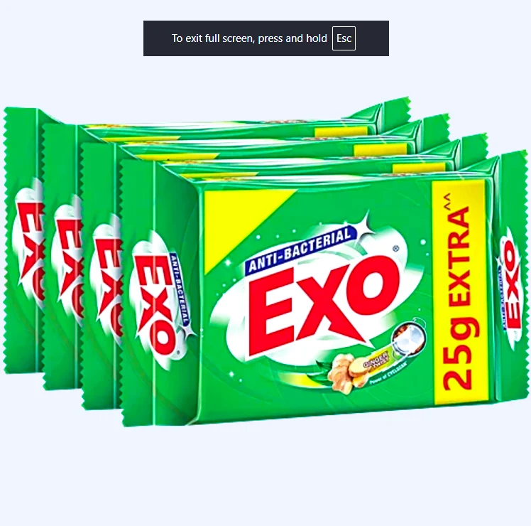 Exo Anti-Bacterial Dishwash Bar – Ginger Extract, 125g x 5 Bars