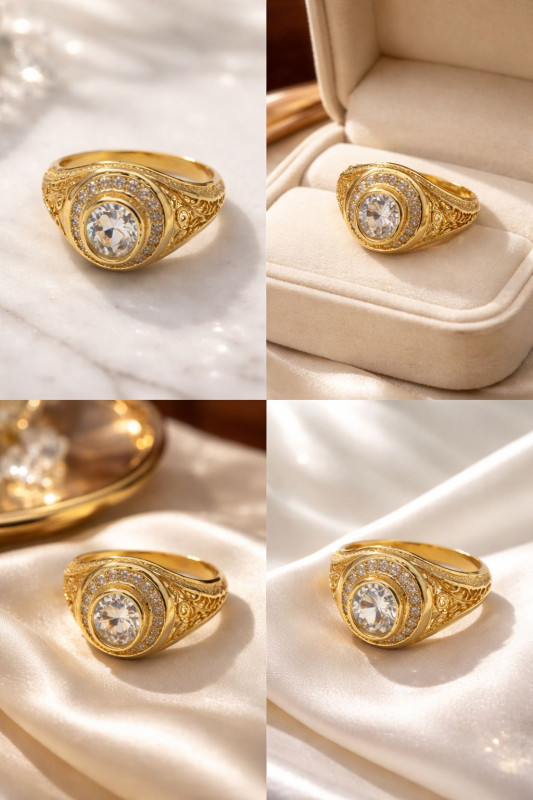 Elegant gold plating crafted ring