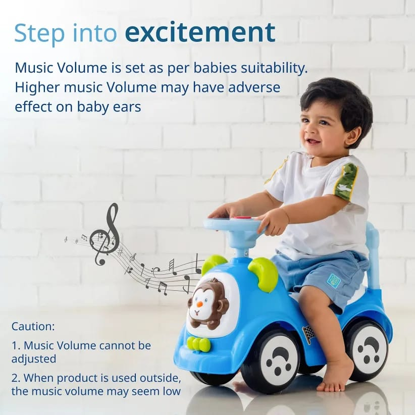 Kids Ride-On Push Car with Steering Wheel & Backrest