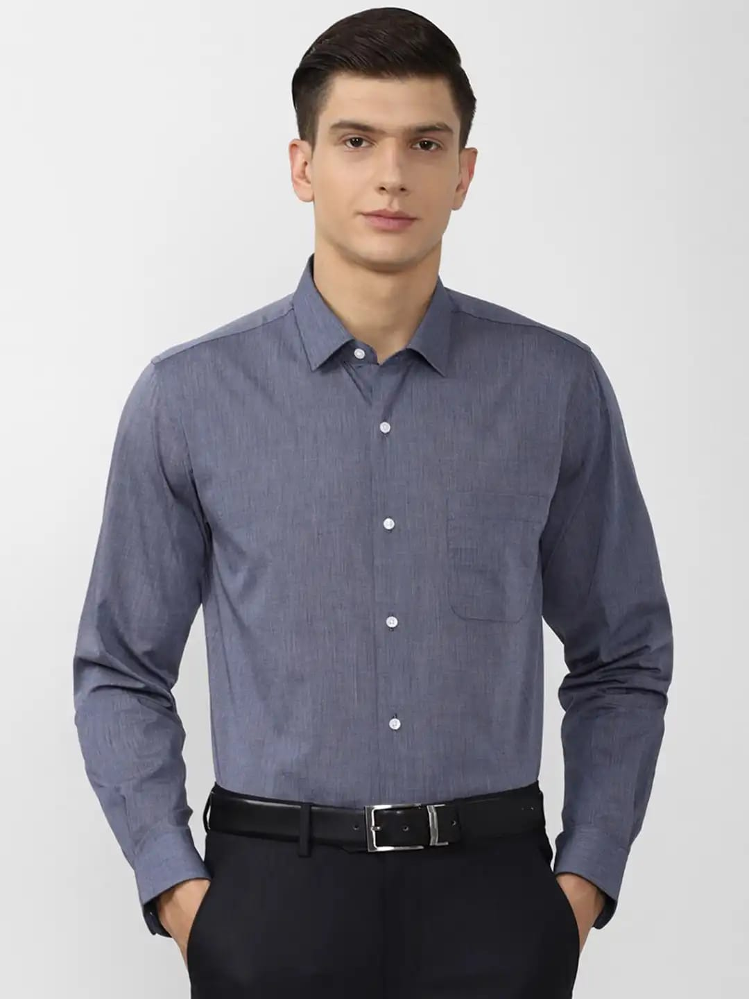 Men's White Striped Cotton Blend Casual Full Sleeve Shirt
