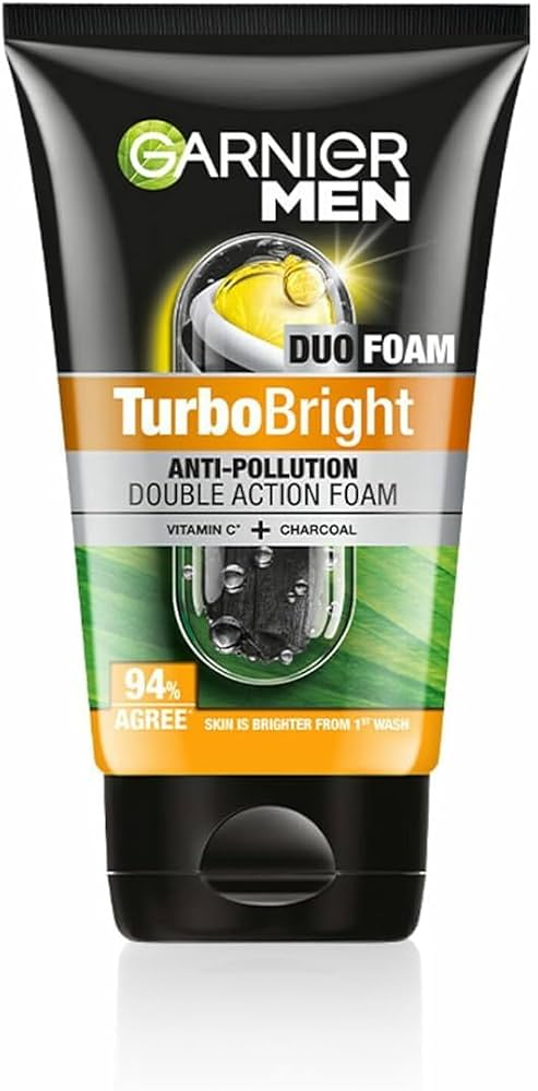 Garnier Men TurboBright Duo Foam Anti-Pollution Double Action Face Wash