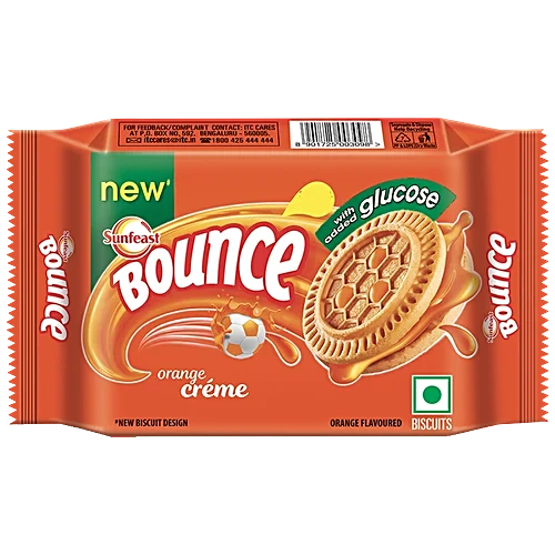 nfeast Bounce Orange Creme Flavoured Biscuits, 58 g Pouch