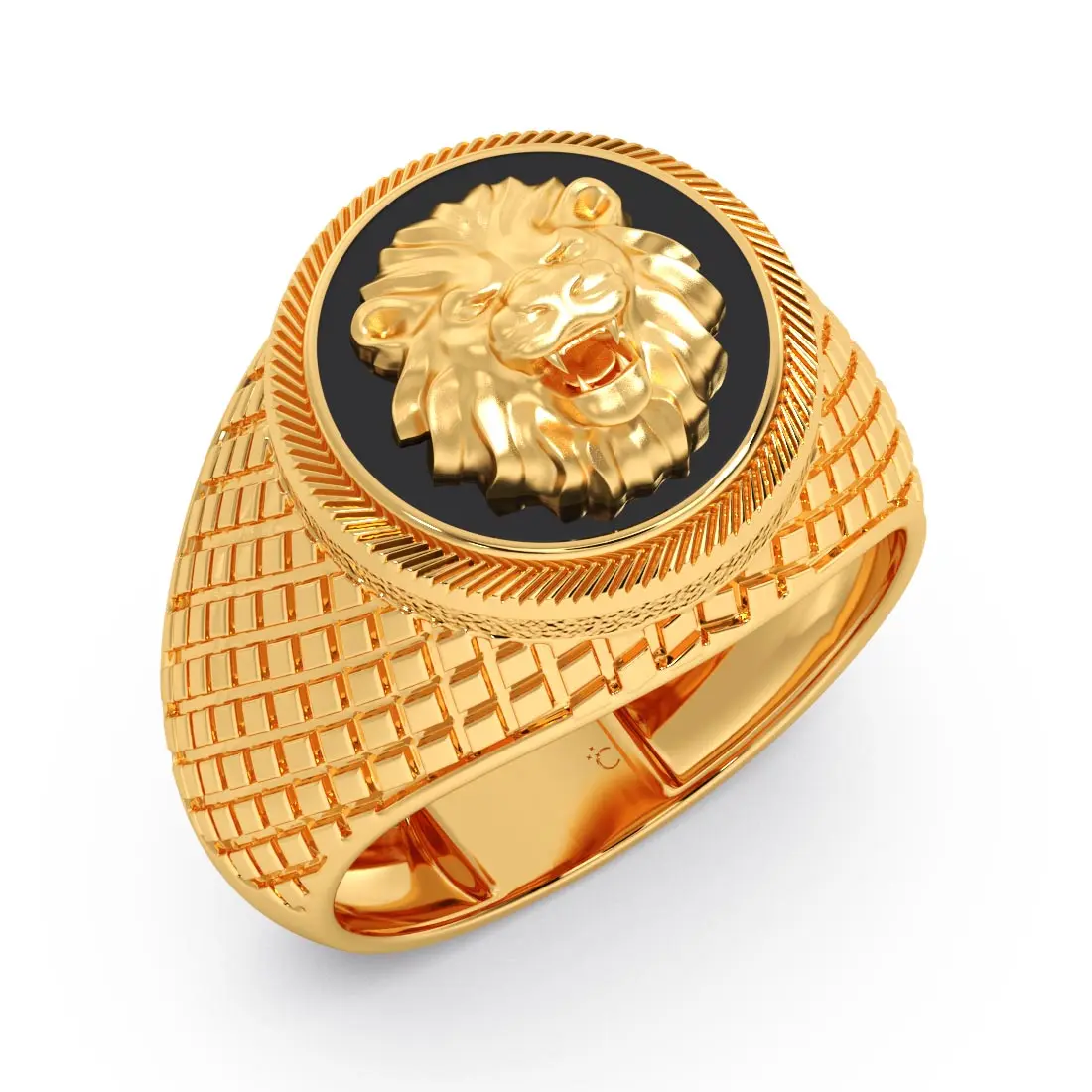 Gold-Plated Geometric Signet Ring for Men | Premium Statement Fashion Ring