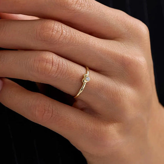 Women's Gold Plated Star Design Cubic Zirconia Adjustable Ring for Girls & Women