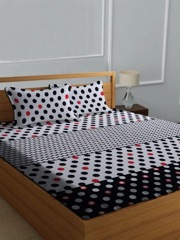 DECORUM Glace Cotton Double Bedsheet with 2 Pillow Covers | Soft, Durable, Lightweight & Skin-Friendly | 90 x 90 Inches
