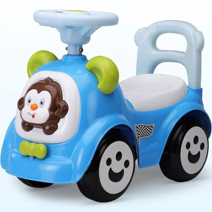 Kids Ride-On Push Car with Steering Wheel & Backrest
