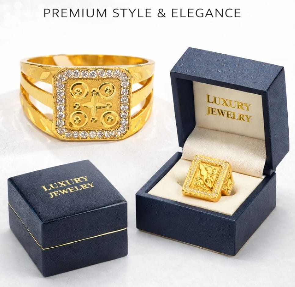 Premium and elegant gold pleated ring