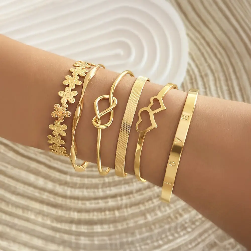 Gold plated stack bracelets