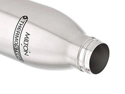 Milton Duo DLX 1800 Thermosteel Water Bottle | 1.8L Vacuum Insulated Stainless Steel Bottle | 24 Hours Hot & Cold | Double Wall | Leak Proof | Copper Coated | Silver