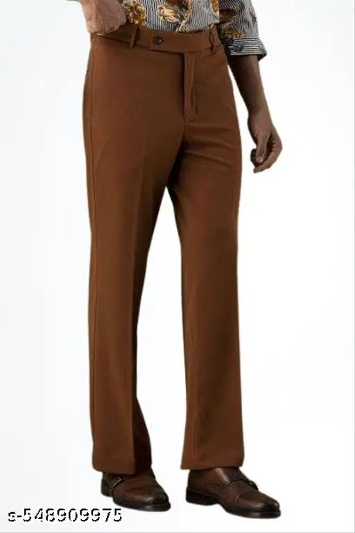 Men's Light Grey Slim Fit Formal Trouser | Office Wear Stretchable Smart Pants
