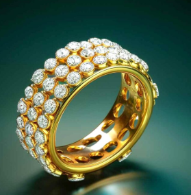 Elegant gold plating crafted ring