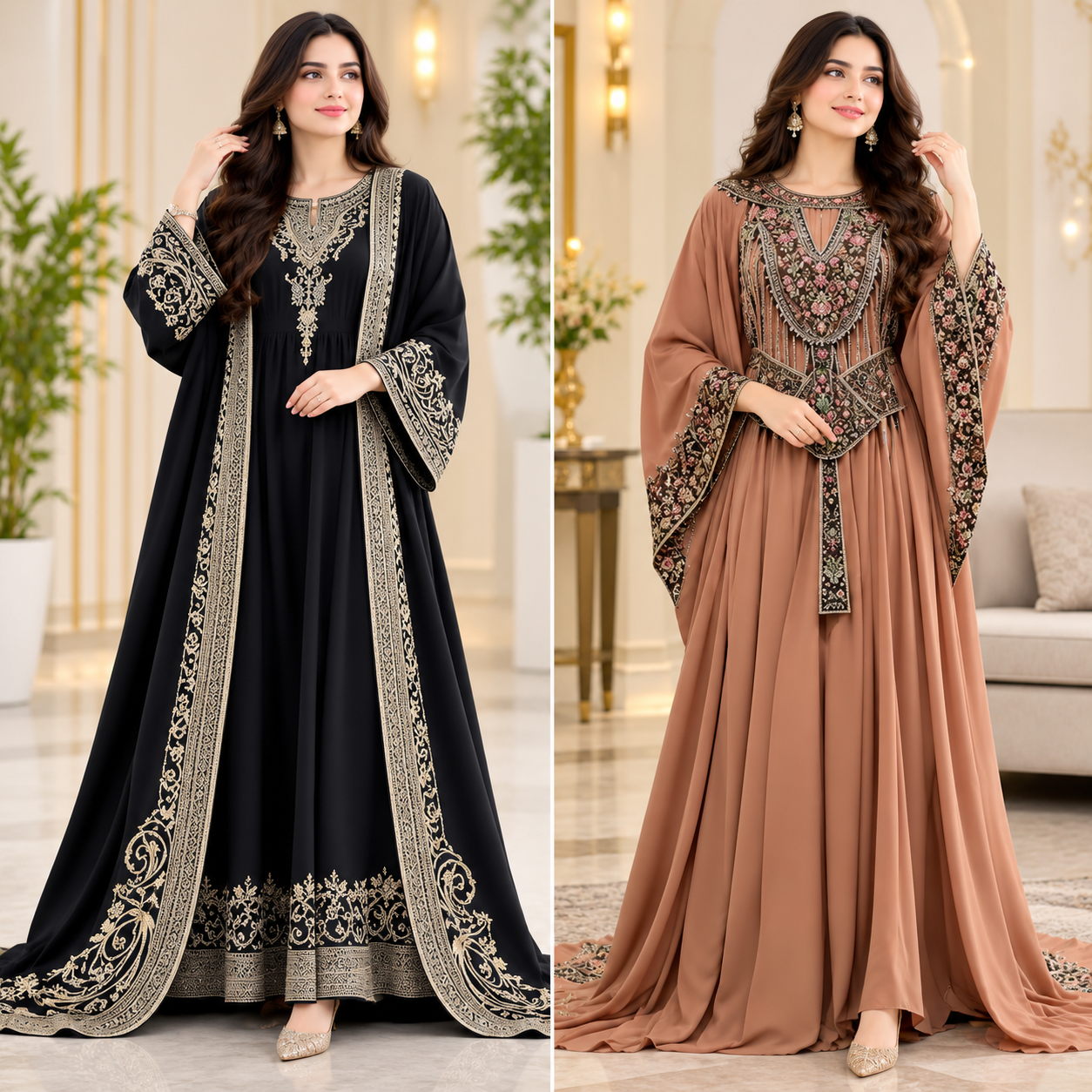 Luxury Black Embroidered Dubai Style Abaya for Women | Premium Islamic Modest Wear