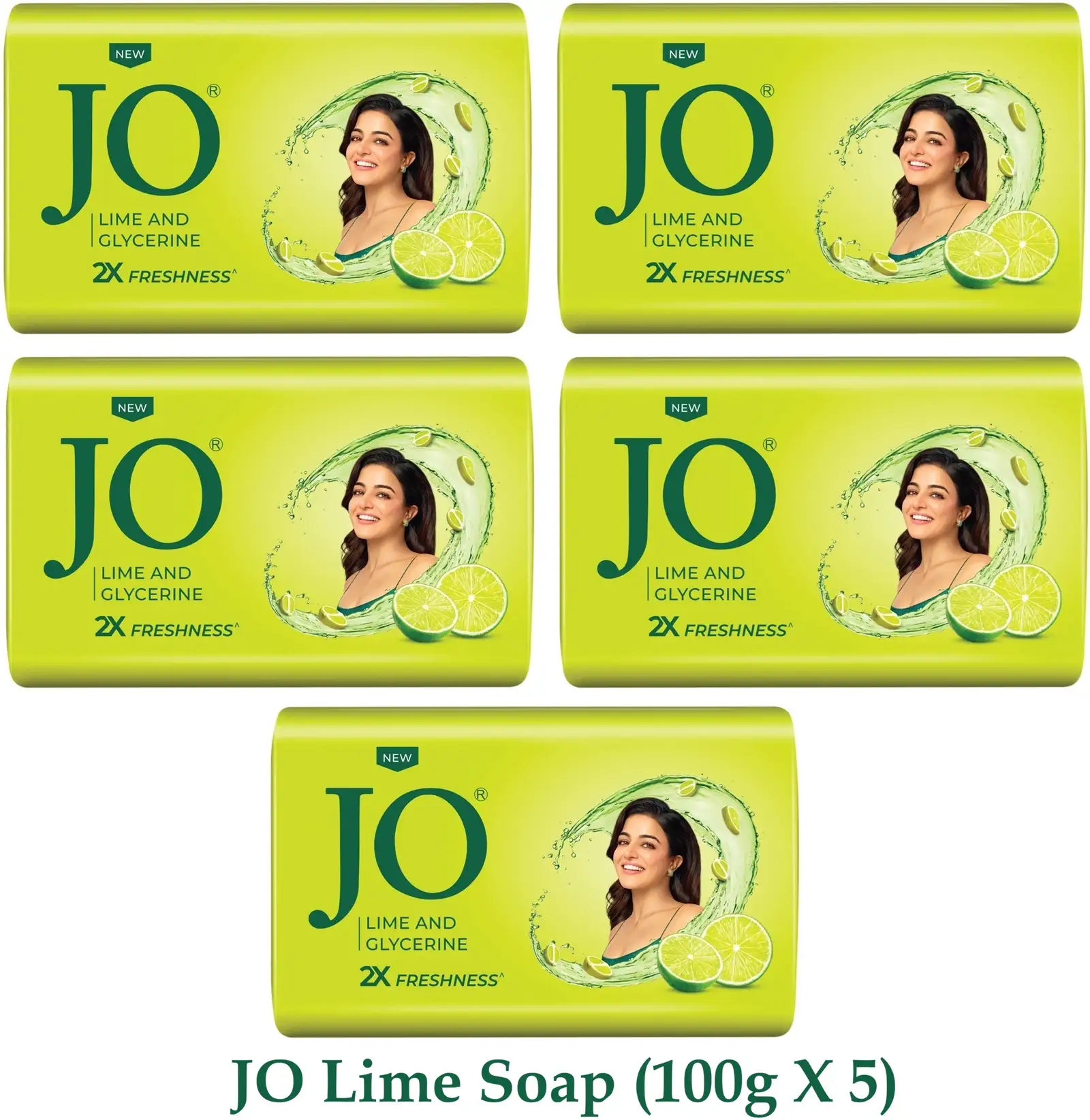 JO Lime & Glycerine Bath Soap – 100g x 5 Bars (500g)