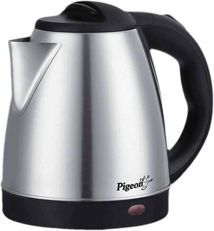 Pigeon Electric Hot Kettle 1.5L | 1500W Stainless Steel Electric Kettle | Auto Shut-Off | Cordless 360° Base | Boil Dry Protection | Black & Silver