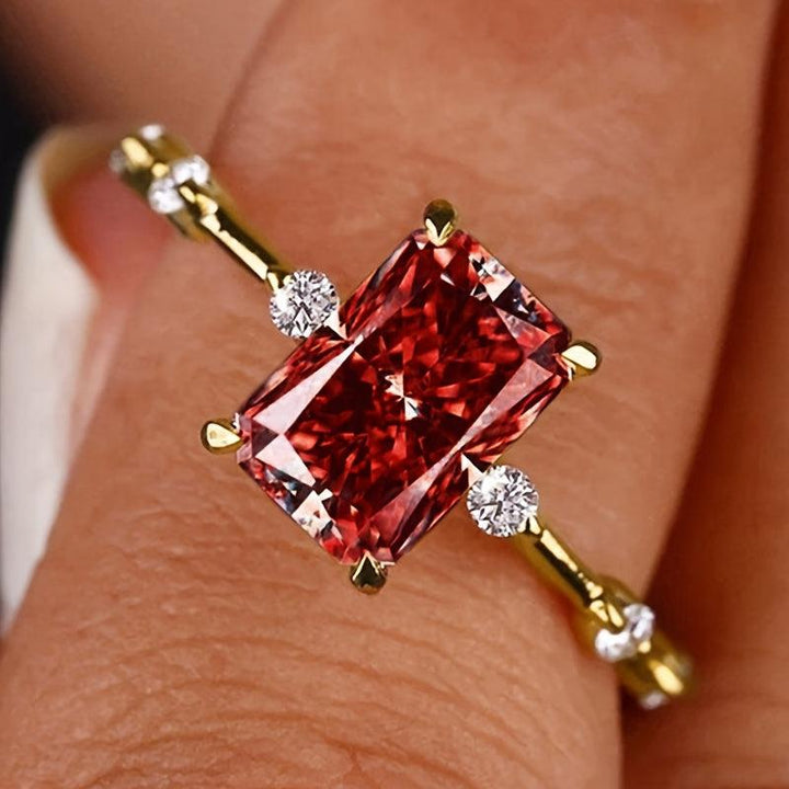 Premium Red Tone floral Crystal Desinger Ring