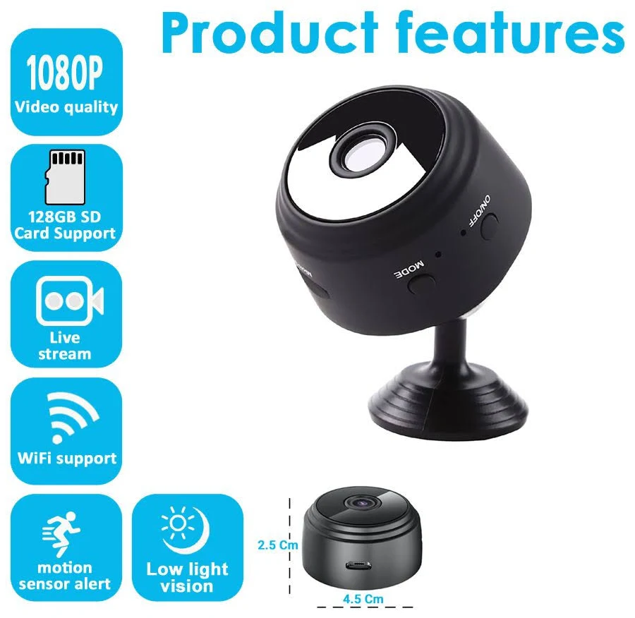 : Eye4Spy 1080P Mini WiFi Home Security Camera – Compact Surveillance Camera with Motion Detection & Live View