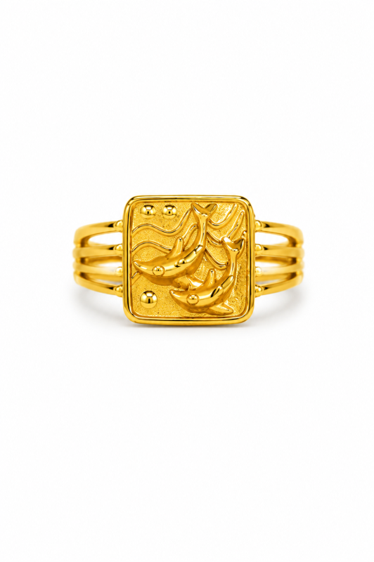 Men's Gold Plated Oval CZ Stone Fashion Ring for Men
