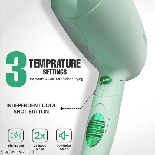 VGR Professional Hair Dryer | Fast Drying Hair Dryer with Concentrator Nozzle | Foldable Handle | Hot & Cool Air